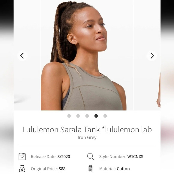 Lululemon Lab Sarala Cotton Tank Top Special Edition Iron Grey Gray Small - Picture 7 of 15
